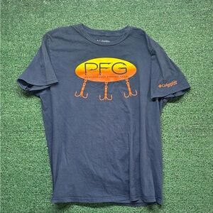 Columbia Navy T-Shirt with Orange PFG Graphic
